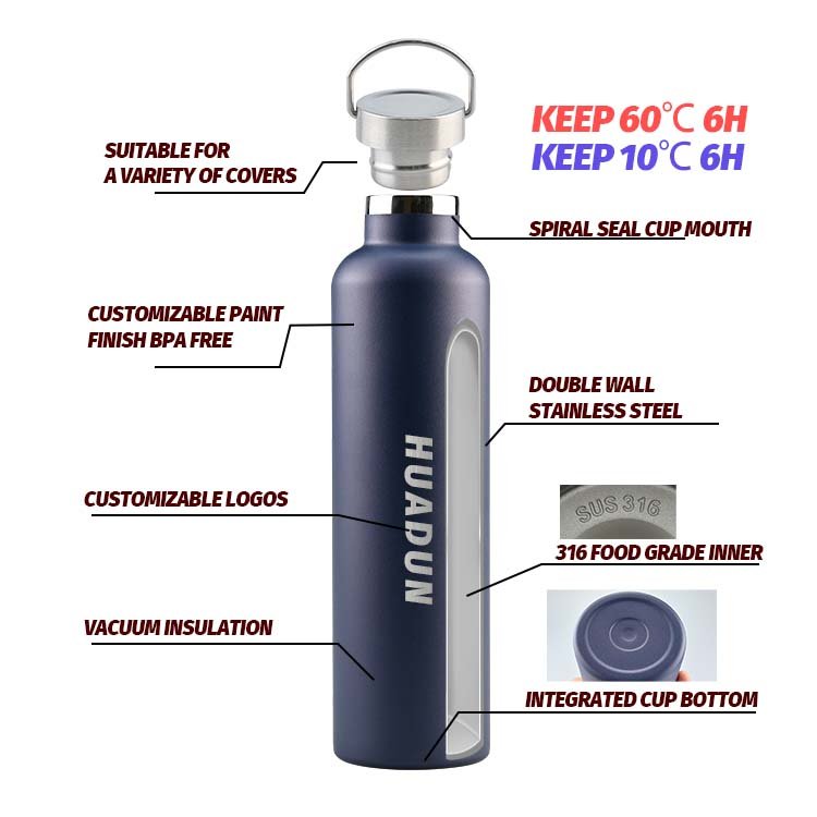 Custom 12oz 17oz 20oz 25oz 32oz Big Mouth Double-Wall Thermal Insulated Stainless Steel Sports water Bottle thermal vacuum flask