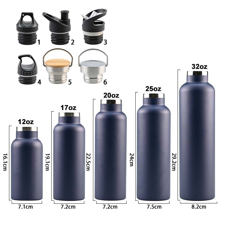 Custom 12oz 17oz 20oz 25oz 32oz Big Mouth Double-Wall Thermal Insulated Stainless Steel Sports water Bottle thermal vacuum flask