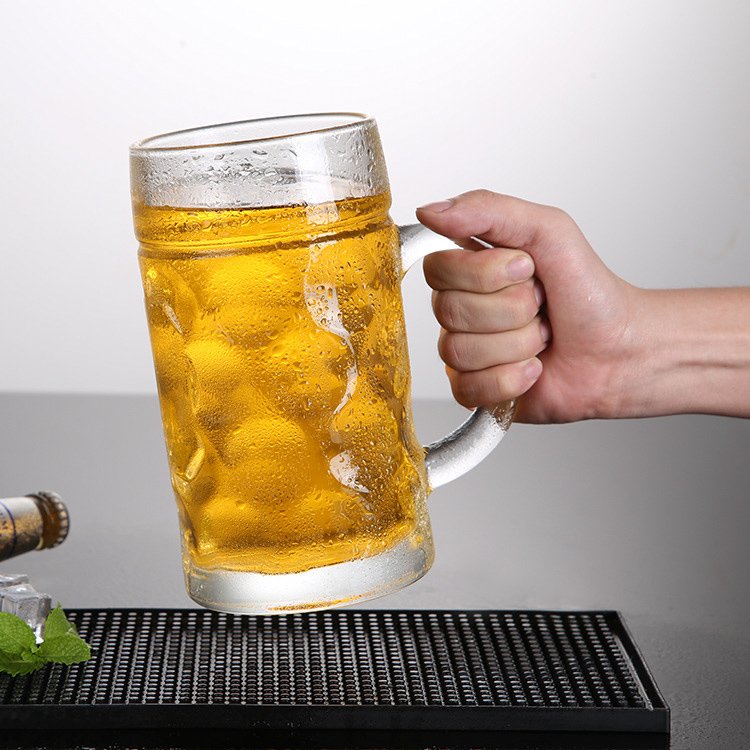 Wholesale Custom Logo Classic 16oz-40oz Steins Empty Beer Glasses high quality glass beer mug Large Clear beer glass with handle