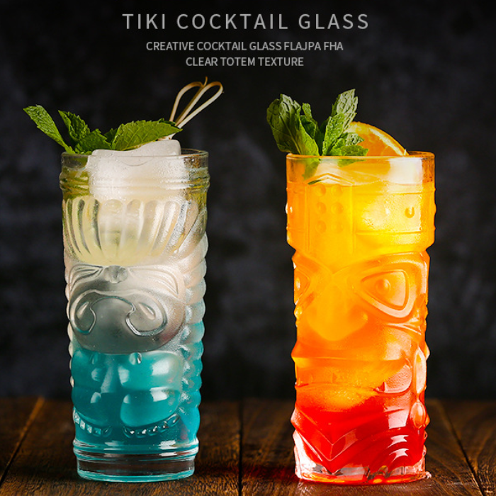 Wholesale 15oz Tiki Glass Mug Barware Hawaii Tiki Glass Cocktail Tall Collins drinking Glasses