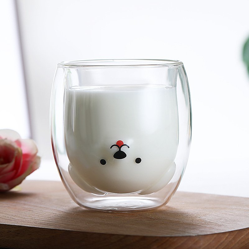 Gifts Insulated Cappuccino Milk Cafe Drinking Mugs Women Double Wall Kids Glass Cups
