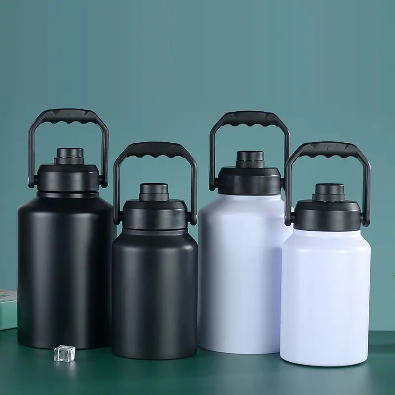 64oz ODM Gallon Water Bottle Gym Water Jug Sports Cup Stainless Steel Big Water Bottle with Flip Top