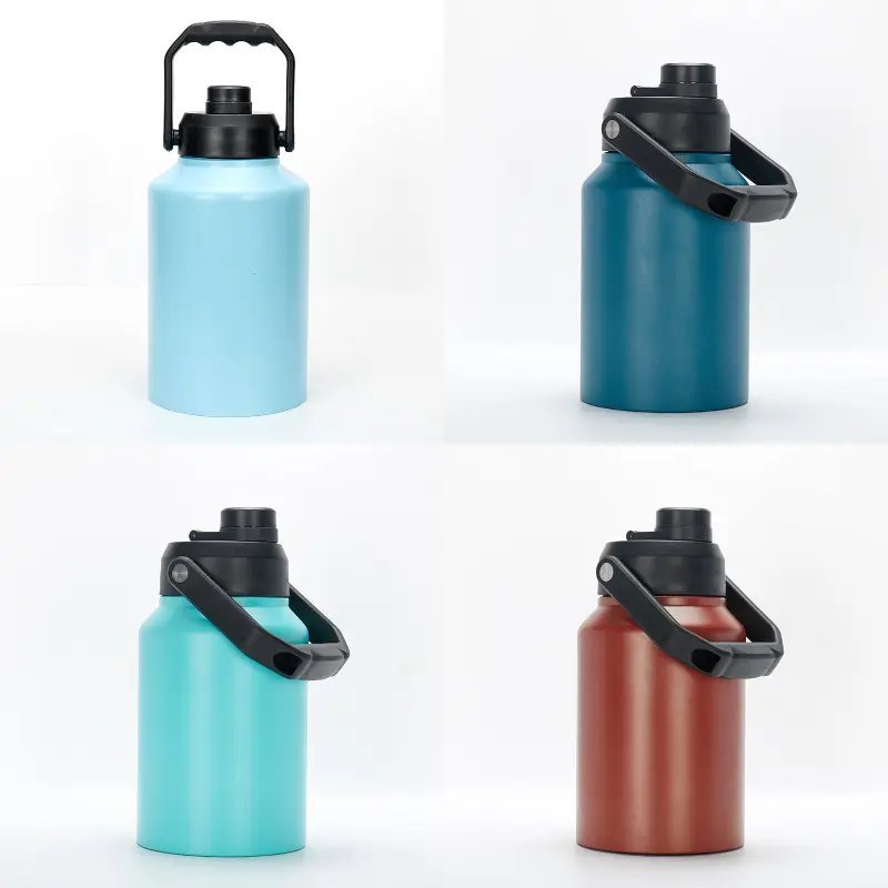 64oz ODM Gallon Water Bottle Gym Water Jug Sports Cup Stainless Steel Big Water Bottle with Flip Top