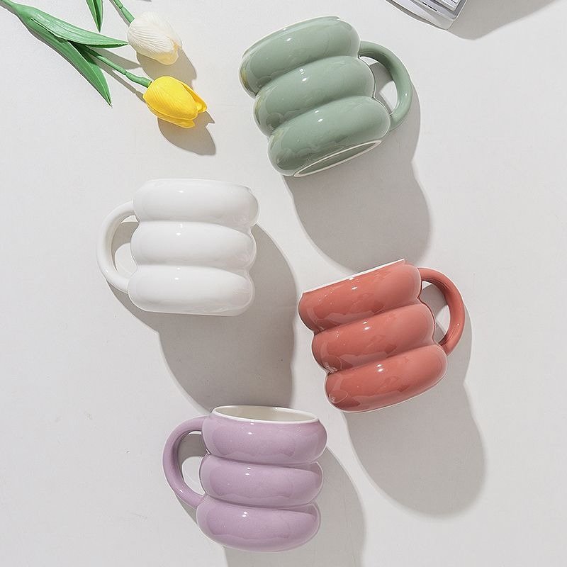 MSH Modern Simple Donut Business Gift Couple Ceramic Latte Mug