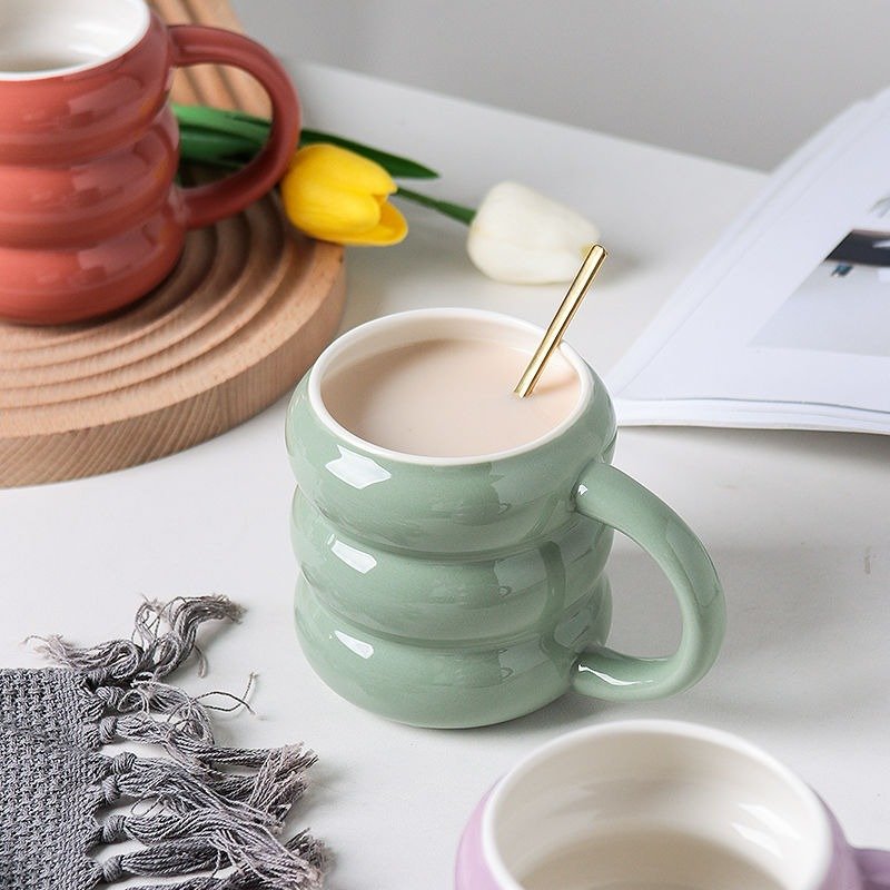 MSH Modern Simple Donut Business Gift Couple Ceramic Latte Mug