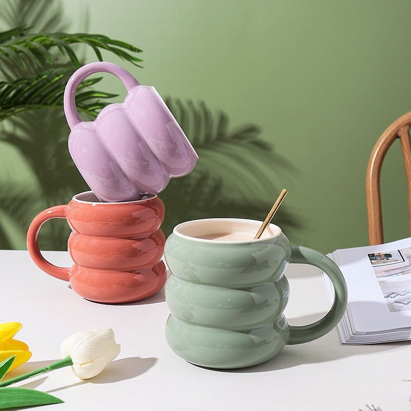 MSH Modern Simple Donut Business Gift Couple Ceramic Latte Mug