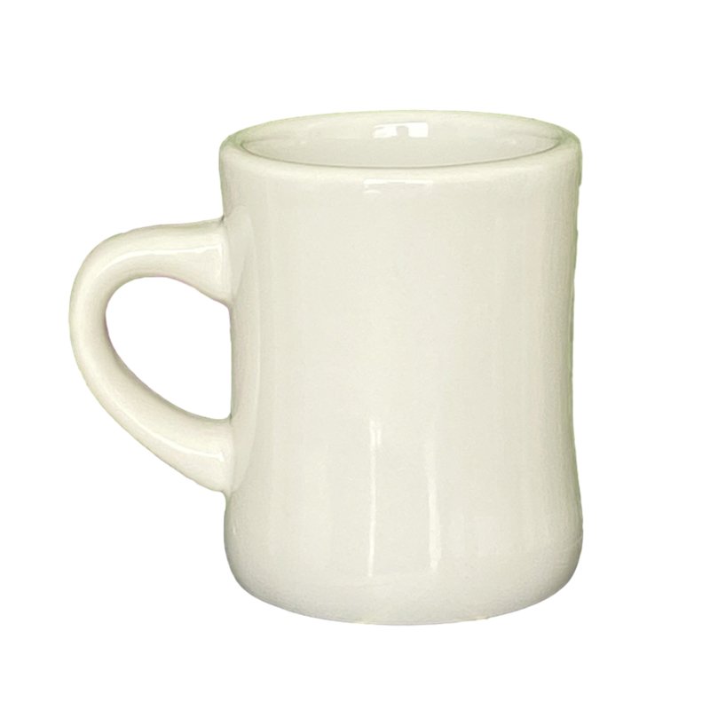 Vintage Retro Cream White 11oz Ceramic Coffee Diner Mug With Custom Logo