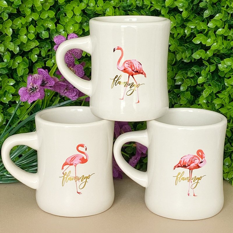 Vintage Retro Cream White 11oz Ceramic Coffee Diner Mug With Custom Logo