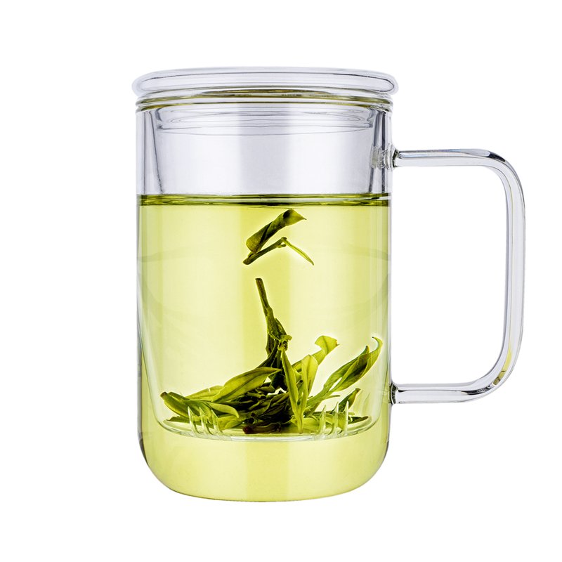 RELEA 400 ML High Borosilicate Heat Resistant Glass Tea Cup Mug