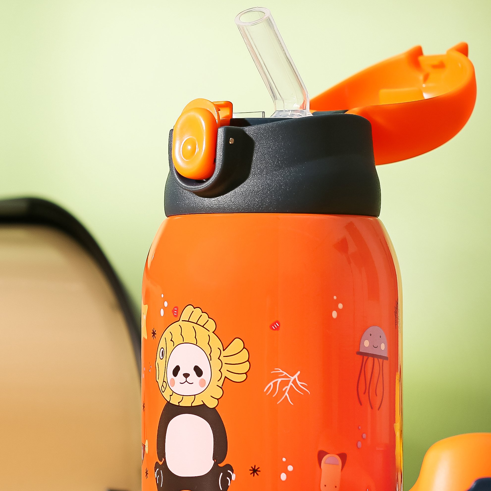 Children Cute Cartoon Vacuum Flasks Kids Cup Tumbler Thermos Mug Thermal Kid Water Bottle with Straw