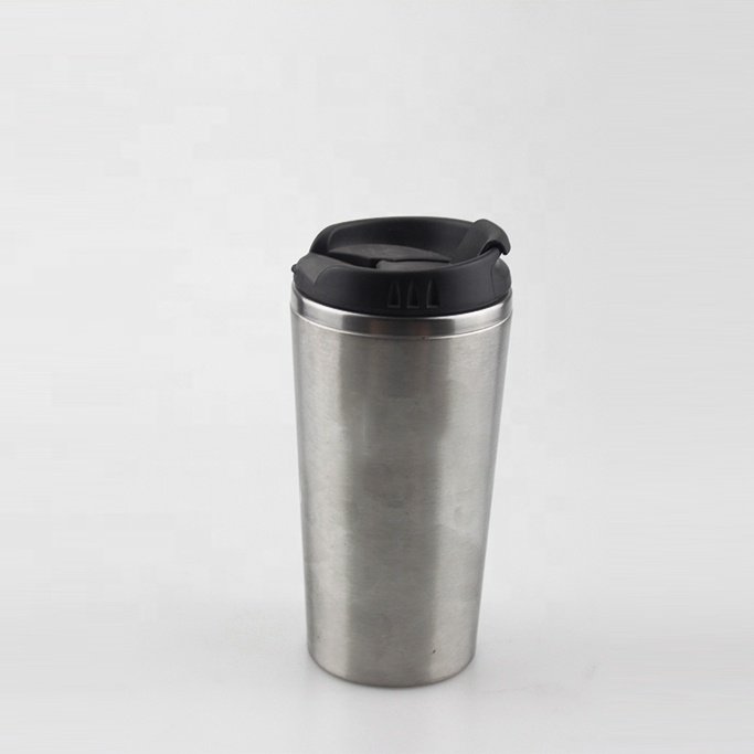 Logo Printed Stainless Steel Cup Double Wall 16OZ Coffee Travel Mug with Lid