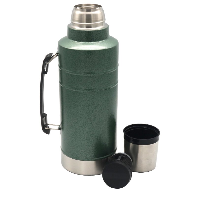 Best Quality Thermos 1L/1.3L/1.8L Hammer Coated Stainless Steel Vacuum Flask Double Wall Insulated Water Bottle with Handle