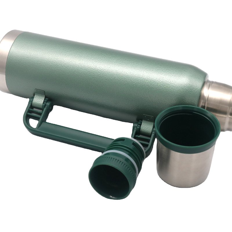 Best Quality Thermos 1L/1.3L/1.8L Hammer Coated Stainless Steel Vacuum Flask Double Wall Insulated Water Bottle with Handle