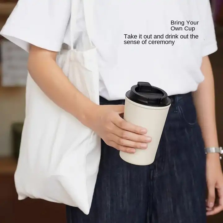 Aisamstar Leak-Proof Thermos Travel Thermal Vacuum Flask Insulated Cup Milk Tea Water Bottle 380ML Stainless Steel Coffee Mug