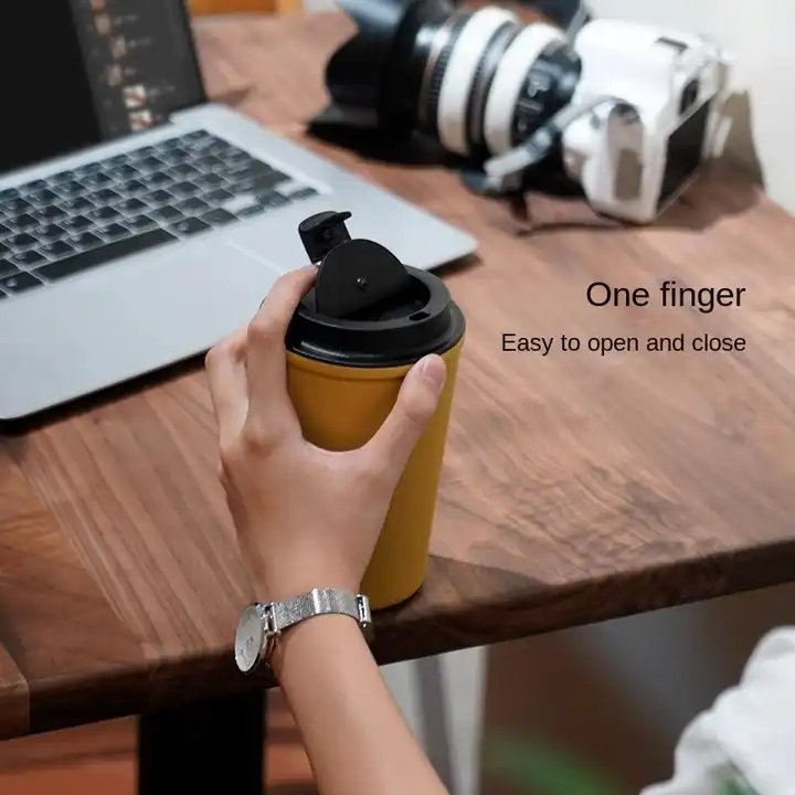 Aisamstar Leak-Proof Thermos Travel Thermal Vacuum Flask Insulated Cup Milk Tea Water Bottle 380ML Stainless Steel Coffee Mug
