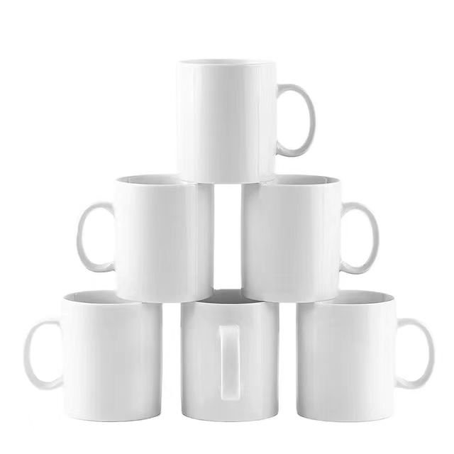 2024 White Custom Plain Mug Printed Sublimation Blank Ceramic Coffee Mug