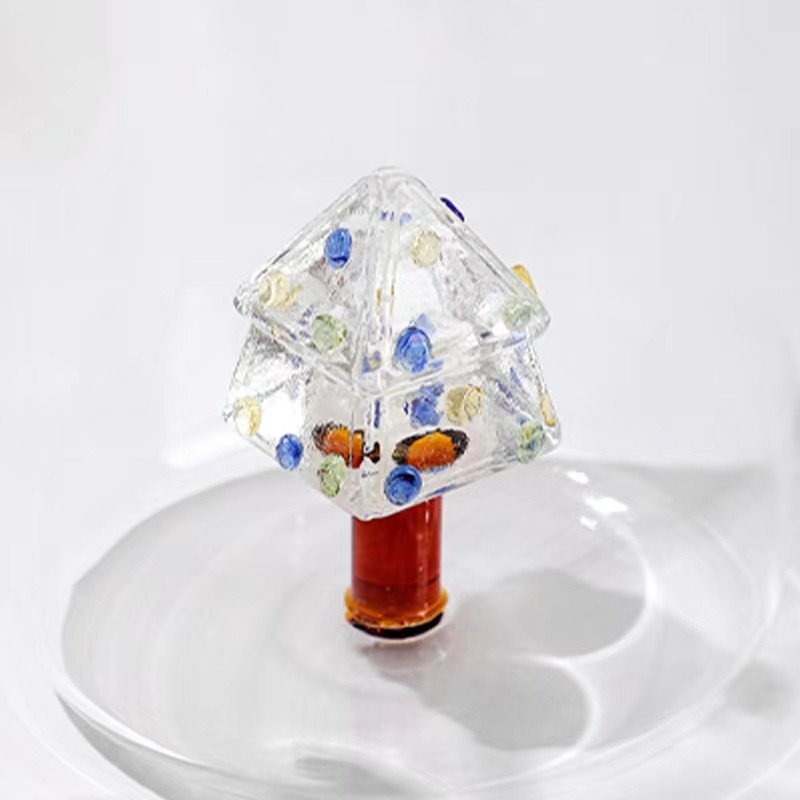 3D Round glass cup juice water small duck various specifications household transparent single layer cups with handle