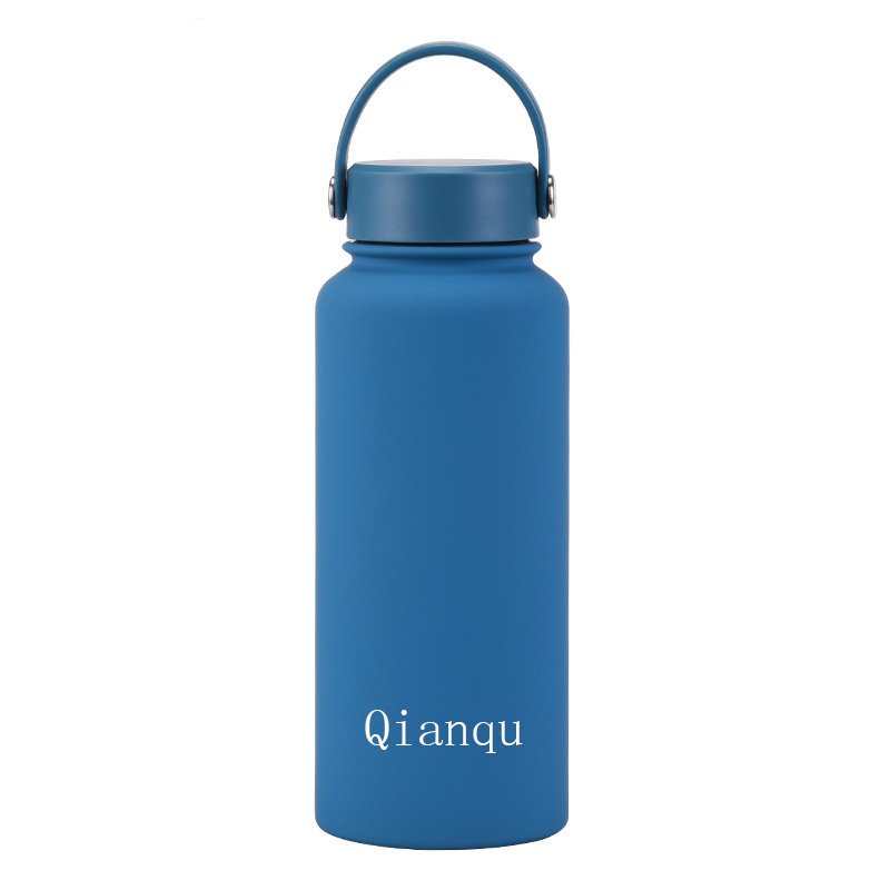 Portable Large Capacity 32oz Wide Mouth Double Wall Stainless Steel Vacuum Flask With Handle