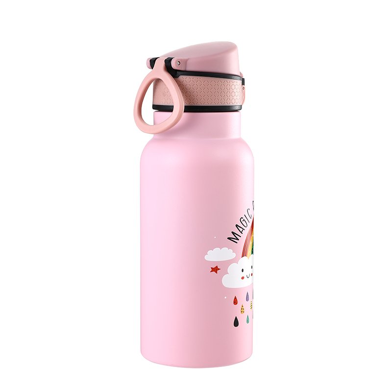 350ml/500ml Customization Cute Kawaii Cartoon Kids Stainless Steel Water Drink Bottle Vacuum Flask With Lid