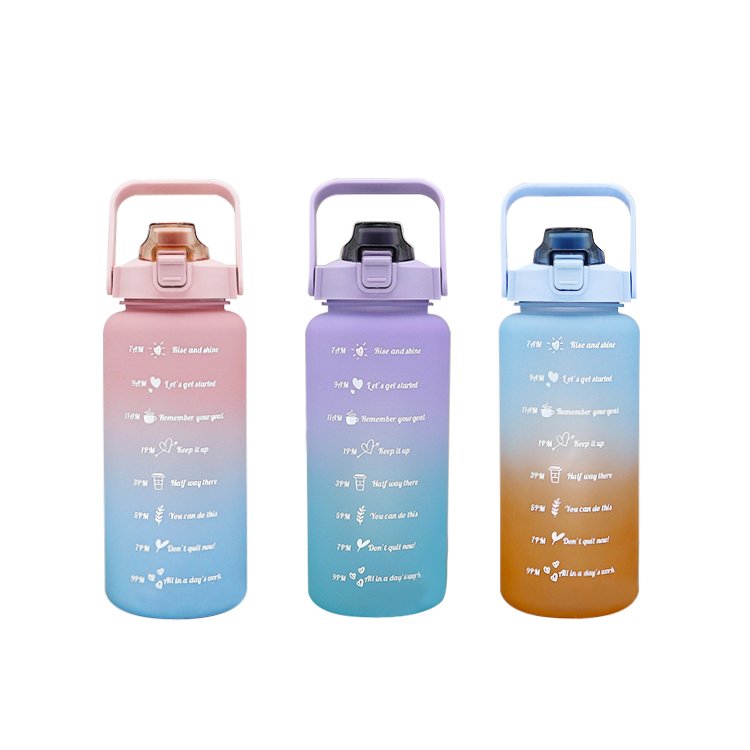 Best price transparent convenient plastic 2 liter water bottle bpa free two colors gradient water bottle