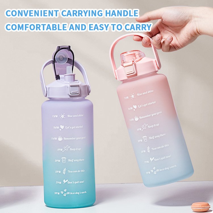 Best price transparent convenient plastic 2 liter water bottle bpa free two colors gradient water bottle