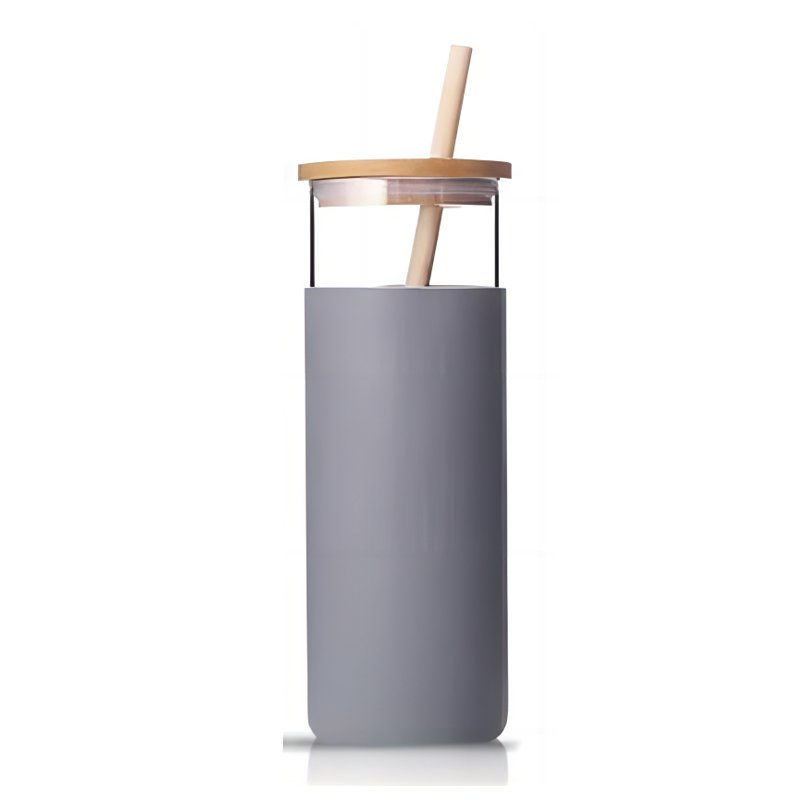 GA2000 450ML New design high borosilicate single wall glass jars and bottles with bamboo lid