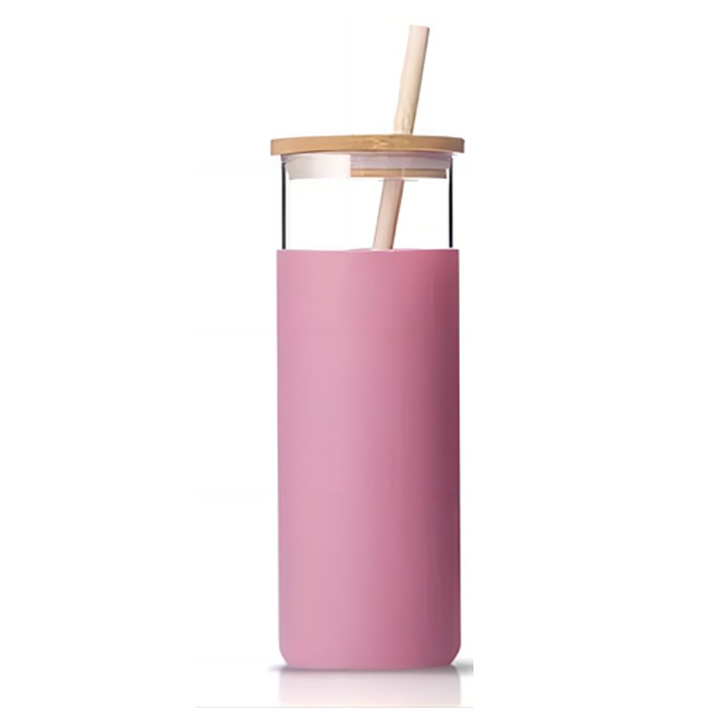 GA2000 450ML New design high borosilicate single wall glass jars and bottles with bamboo lid
