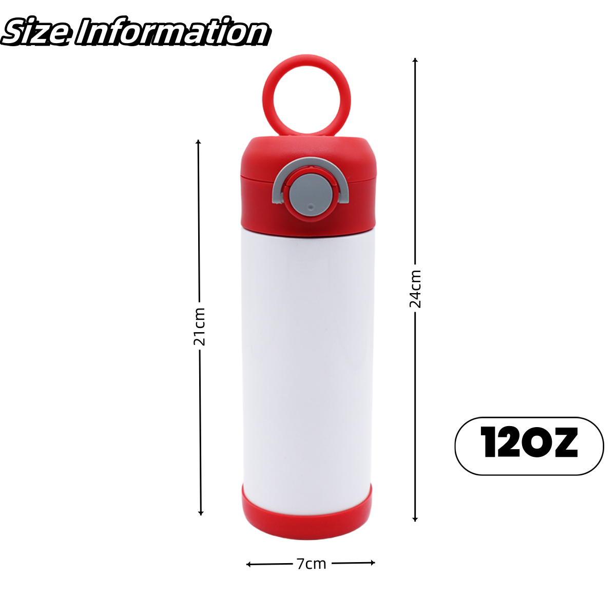 USA Warehouse 12oz Stainless Steel Straight Tumbler Double Wall Flip Top Blanks Sublimation Kids Water Bottles for School