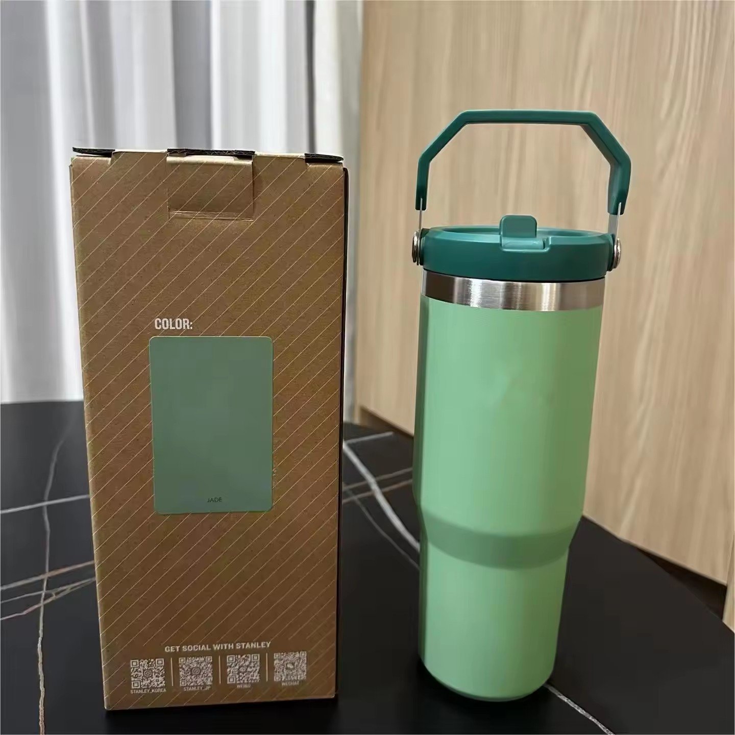 304 Stainless Steel Insulated Straw Cup for Outdoor Sports Car Fitness Vacuum Flask Thermos With lid and handle