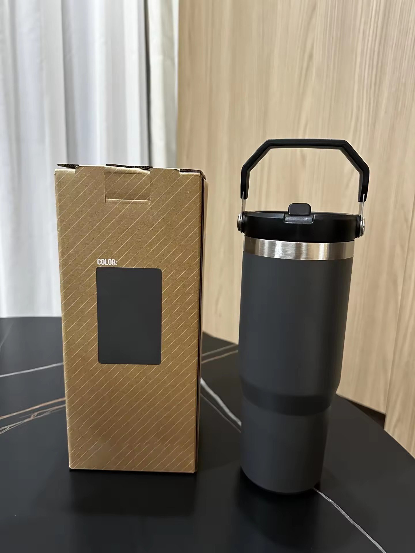 304 Stainless Steel Insulated Straw Cup for Outdoor Sports Car Fitness Vacuum Flask Thermos With lid and handle