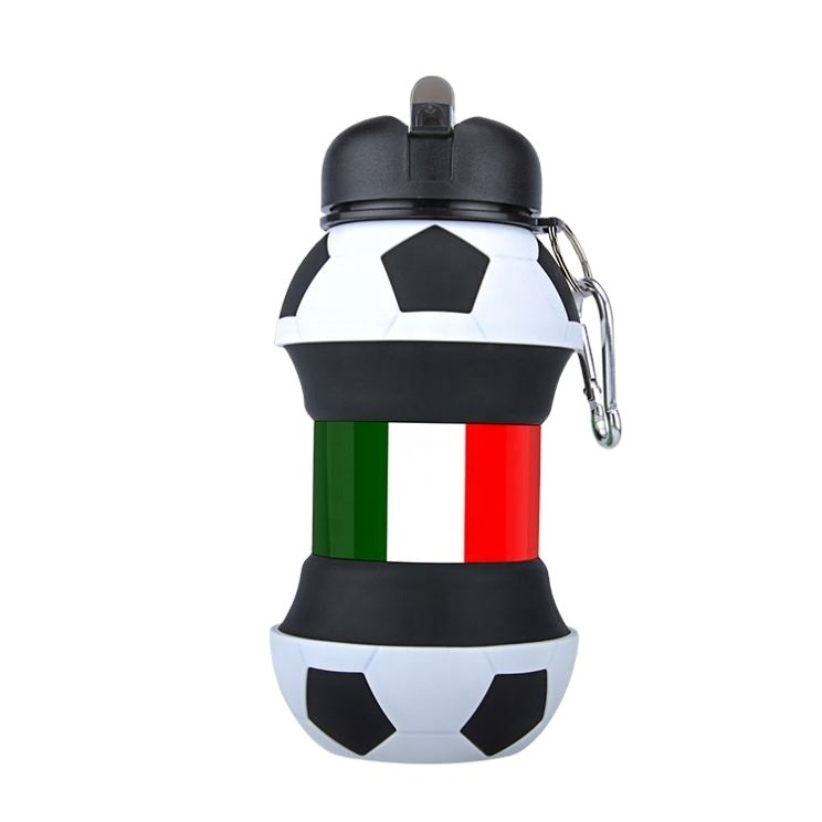 Customized Eco Friendly Sublimation Soft Silicone Collapsible Personalized Drinking Foldable Sport Water Bottle with Custom Logo