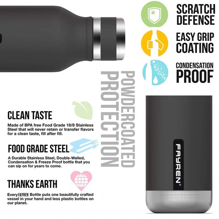 FAYREN Vacuum Flask for Drinking Design Hot Sale Stainless Steel New Double Wall Stainless Steel Water Bottle Support Belly Cup