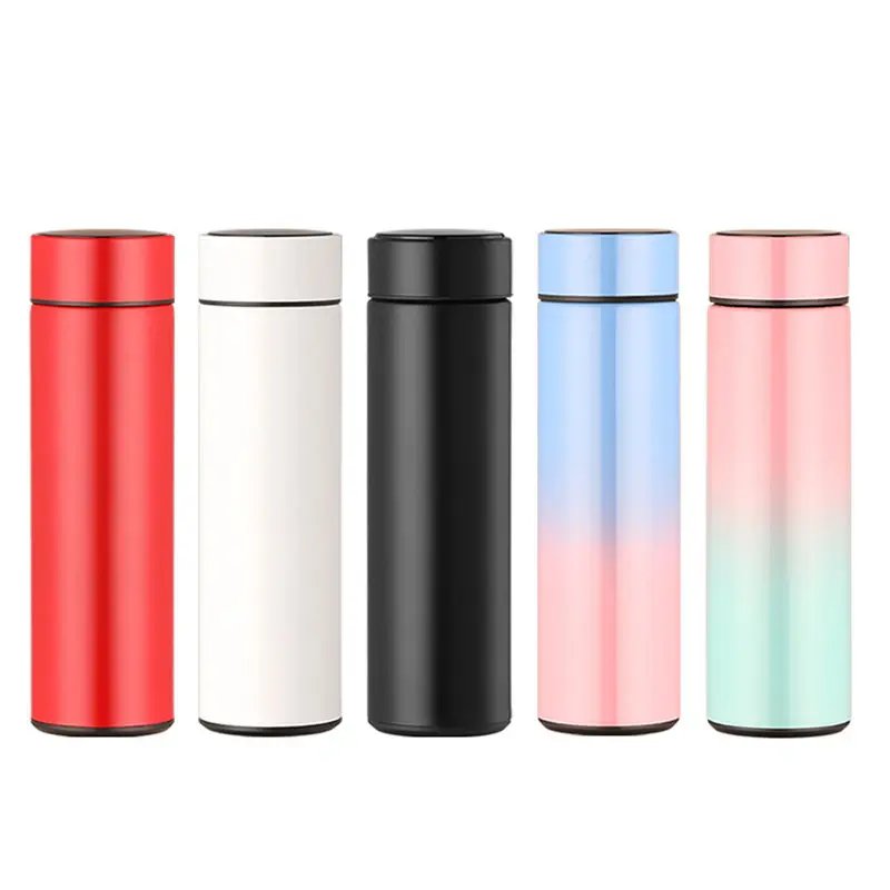 Custom Logo Smart Drinkware Vacuum Flask Stainless Steel Digital Termo Thermos Led Display Temperature Smart Water Bottle