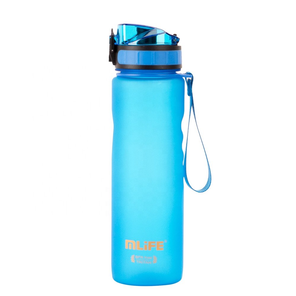 customized product bpa free plastic sports 500ml wide mouth water bottle with filter Gym Bottle with Fruit Infuser Strainer