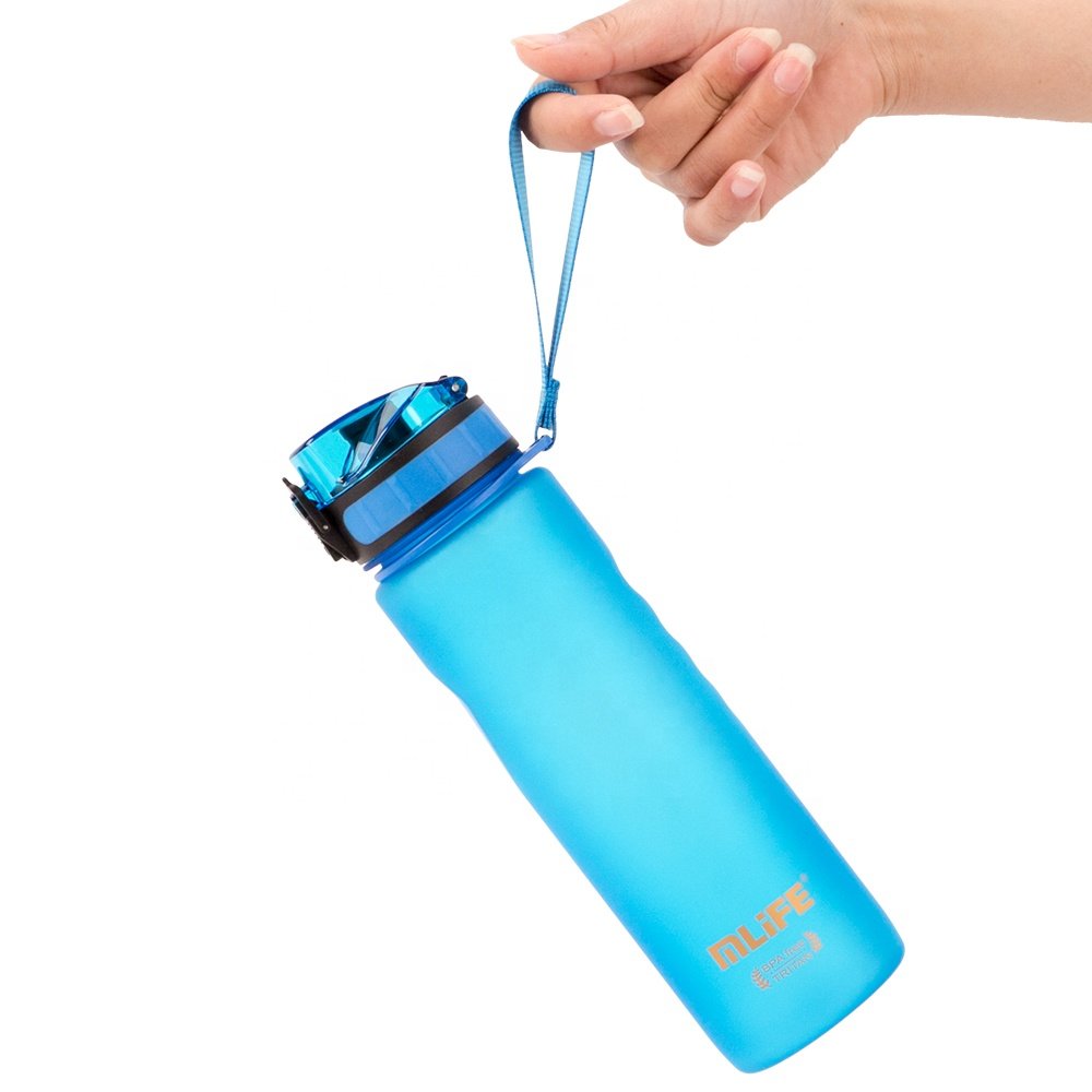 customized product bpa free plastic sports 500ml wide mouth water bottle with filter Gym Bottle with Fruit Infuser Strainer