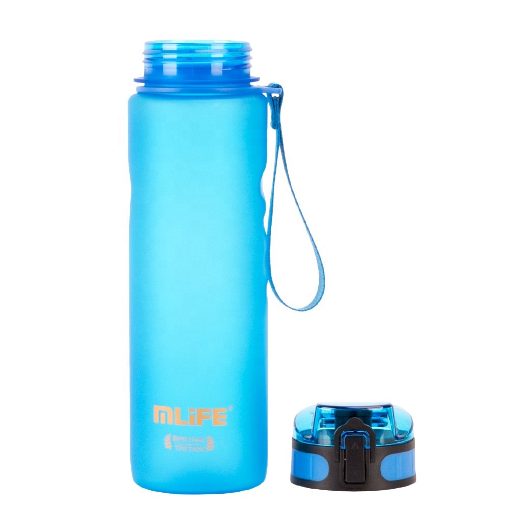 customized product bpa free plastic sports 500ml wide mouth water bottle with filter Gym Bottle with Fruit Infuser Strainer
