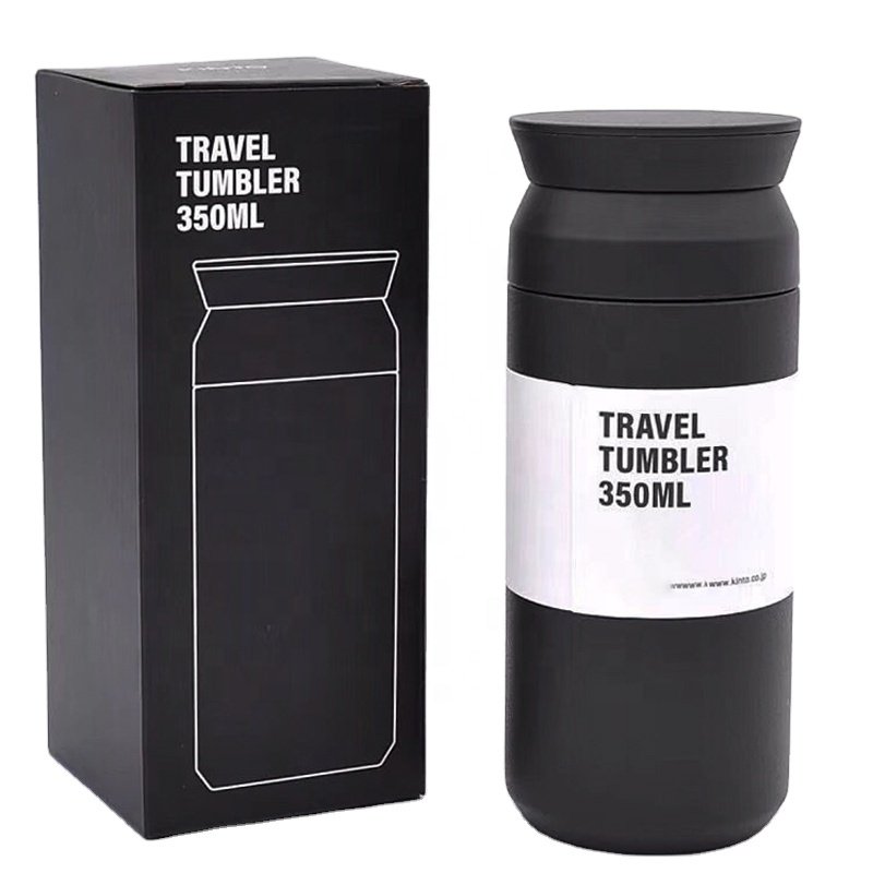 Japan- Style 350ML Vacuum Pocket Coffee Cup 304 Stainless Steel Double Wall Skinny Thermal Coffee Flask With Filter Mini Flask