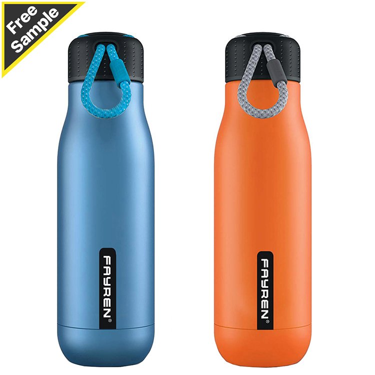 FAYREN Double wall 18/8 Stainless Steel Insulated Vacuum Camping Drinking Sport Water Bottle Thermoses With Handle