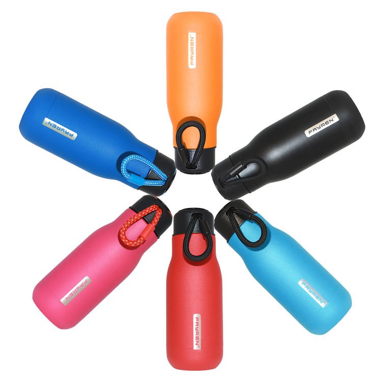 FAYREN Double wall 18/8 Stainless Steel Insulated Vacuum Camping Drinking Sport Water Bottle Thermoses With Handle