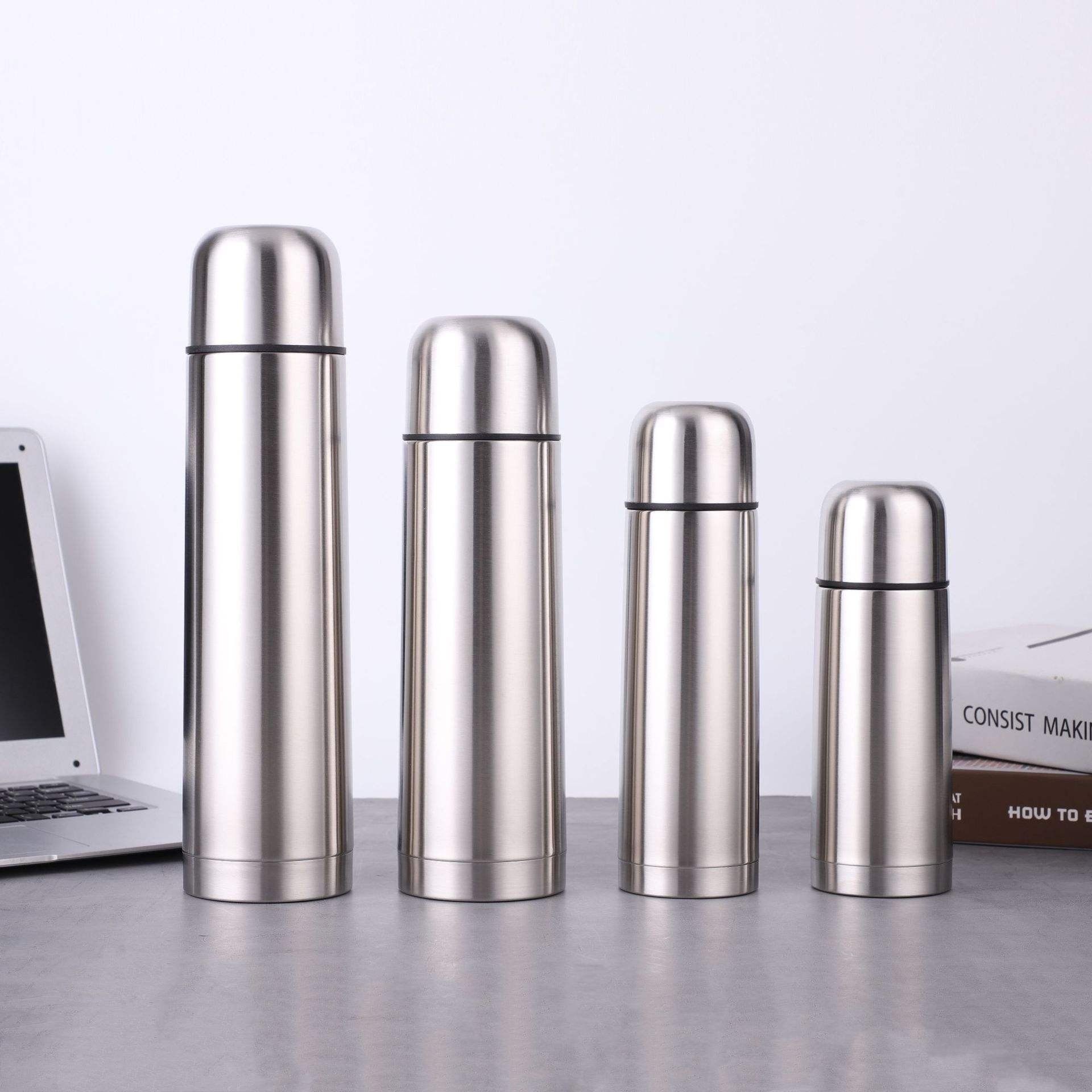 2024 New 12-34 oz Vacuum Flask Bullet Thermos Insulated 304 Stainless Steel Travel Tumbler Water Bottle With Cups