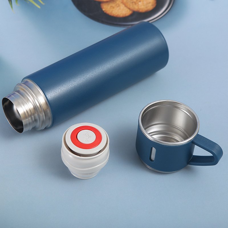 FACTORY PRICE 17oz gradient colorful insulated luxury thermos stainless steel vacuum flask water bottle with cup lid For gift