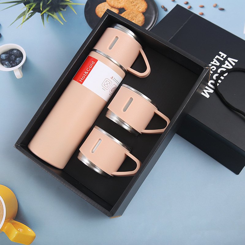 FACTORY PRICE 17oz gradient colorful insulated luxury thermos stainless steel vacuum flask water bottle with cup lid For gift