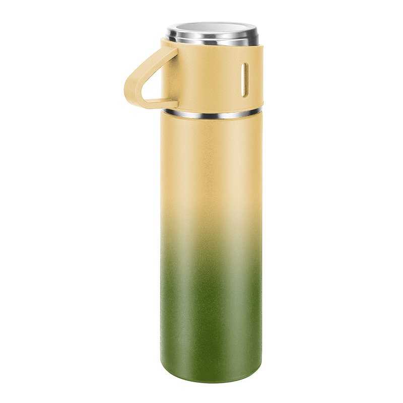 FACTORY PRICE 17oz gradient colorful insulated luxury thermos stainless steel vacuum flask water bottle with cup lid For gift