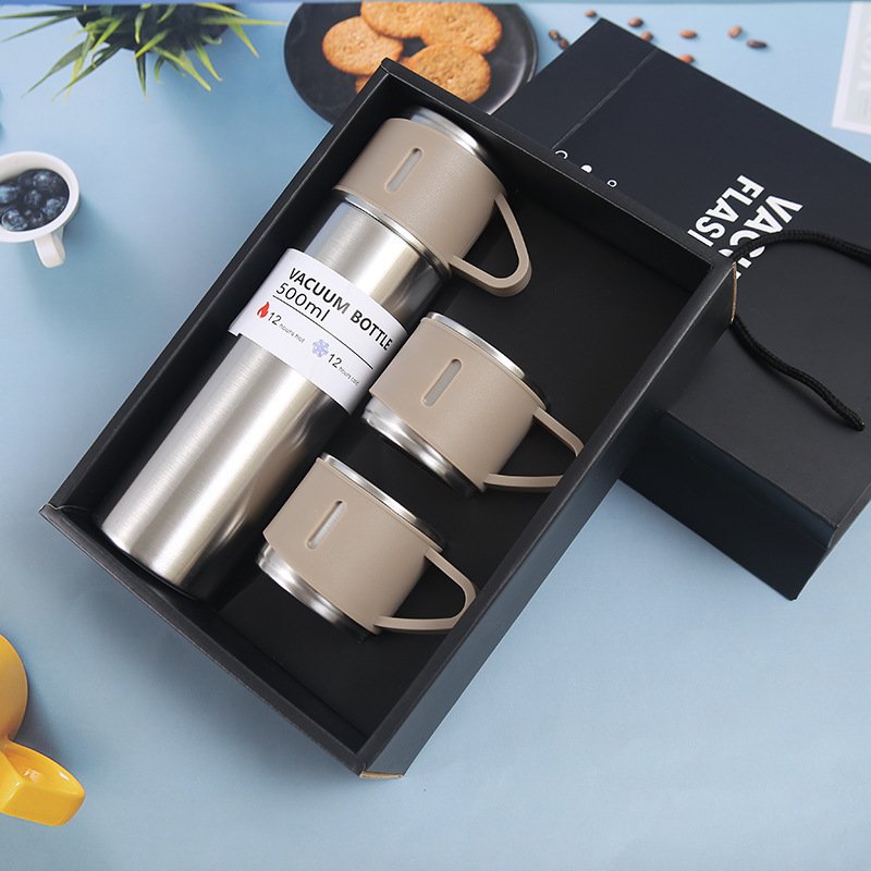 FACTORY PRICE 17oz gradient colorful insulated luxury thermos stainless steel vacuum flask water bottle with cup lid For gift