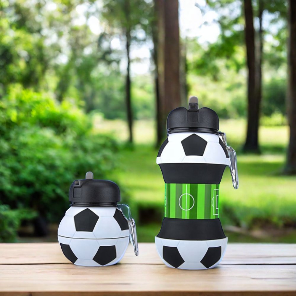 Ecofriendly Travel 550Ml Portable Pickleball Paddle Recyclable Drink Collapsible Silicone Folding Foldable Silicone Water Bottle