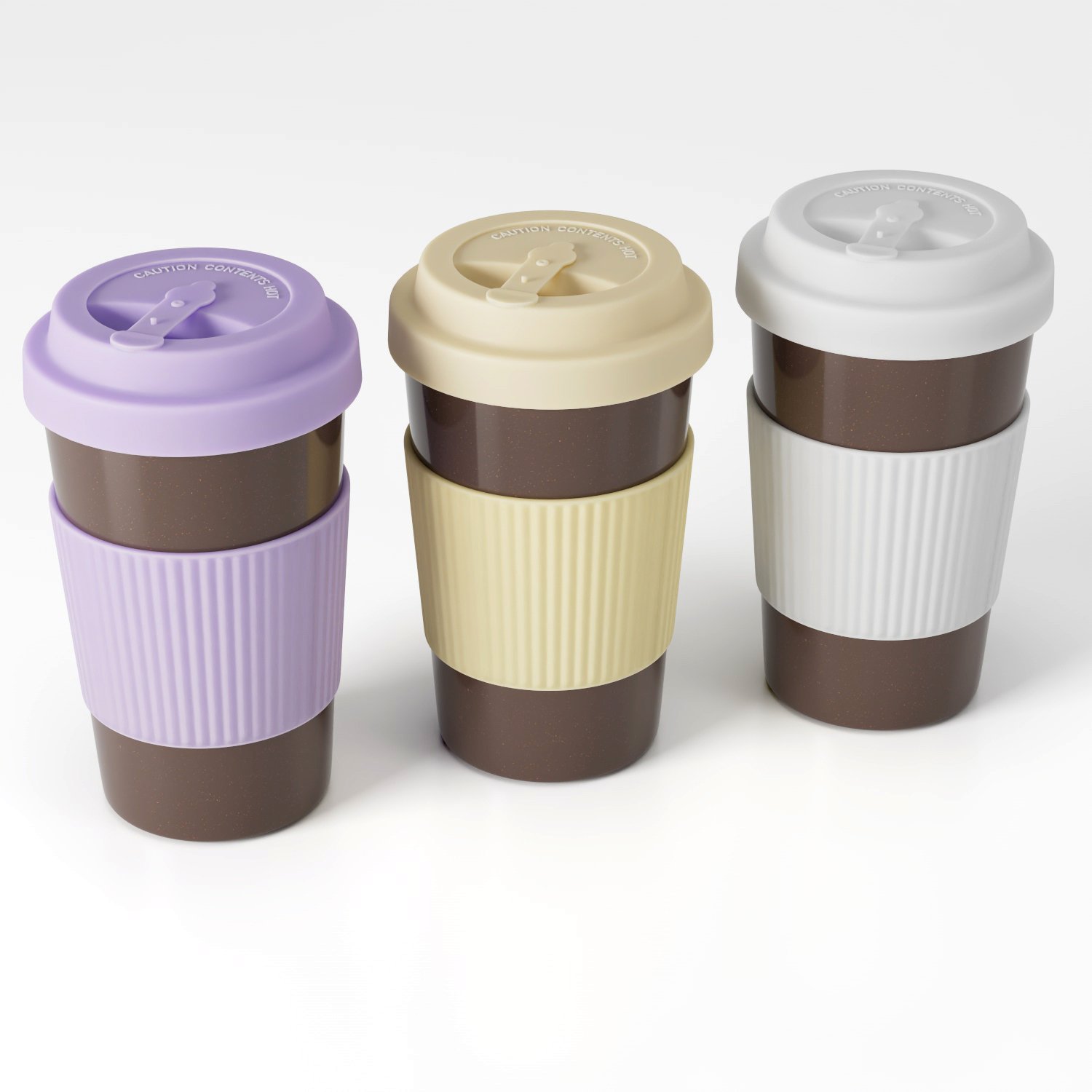 New arrival 12 Oz Spill-proof silicone lid PLA coffee grounds cups heat resistant coffee mugs water cup tumblers