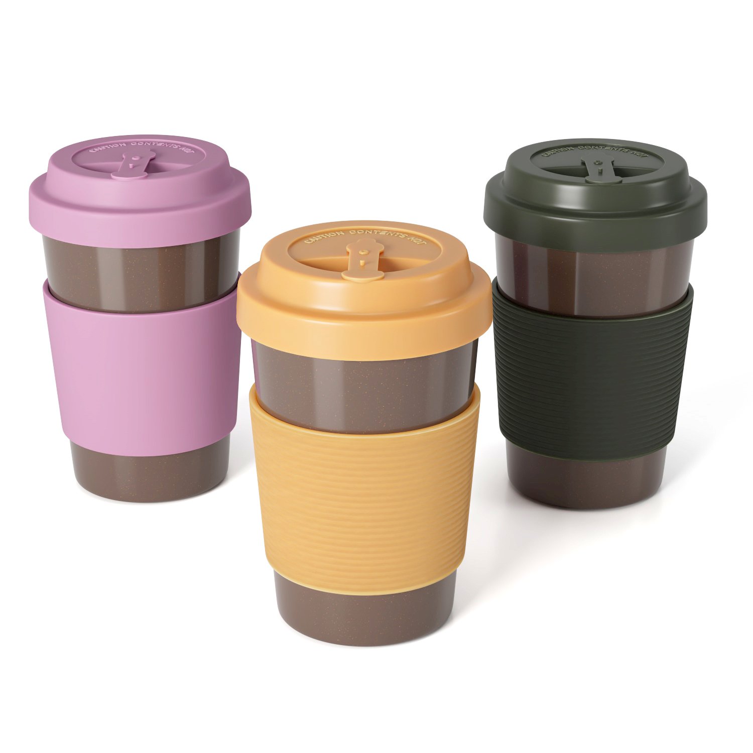New arrival 12 Oz Spill-proof silicone lid PLA coffee grounds cups heat resistant coffee mugs water cup tumblers