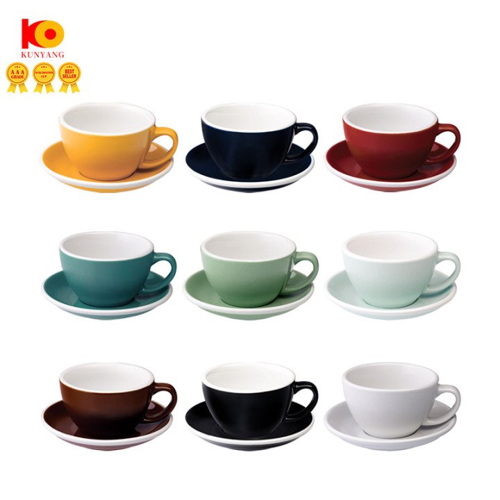 2022 New design ceramic coffee cup and saucers mugs set mini stoneware ceramic mug wholesale tea cups and saucers