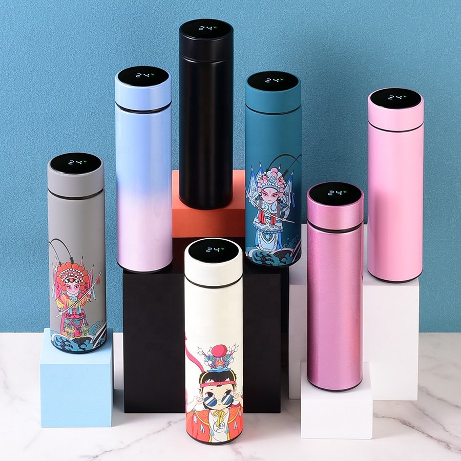 17oz 500ml Termos Private Fruit Fancy Labels Promotional Portable Led Insulated Water Bottle