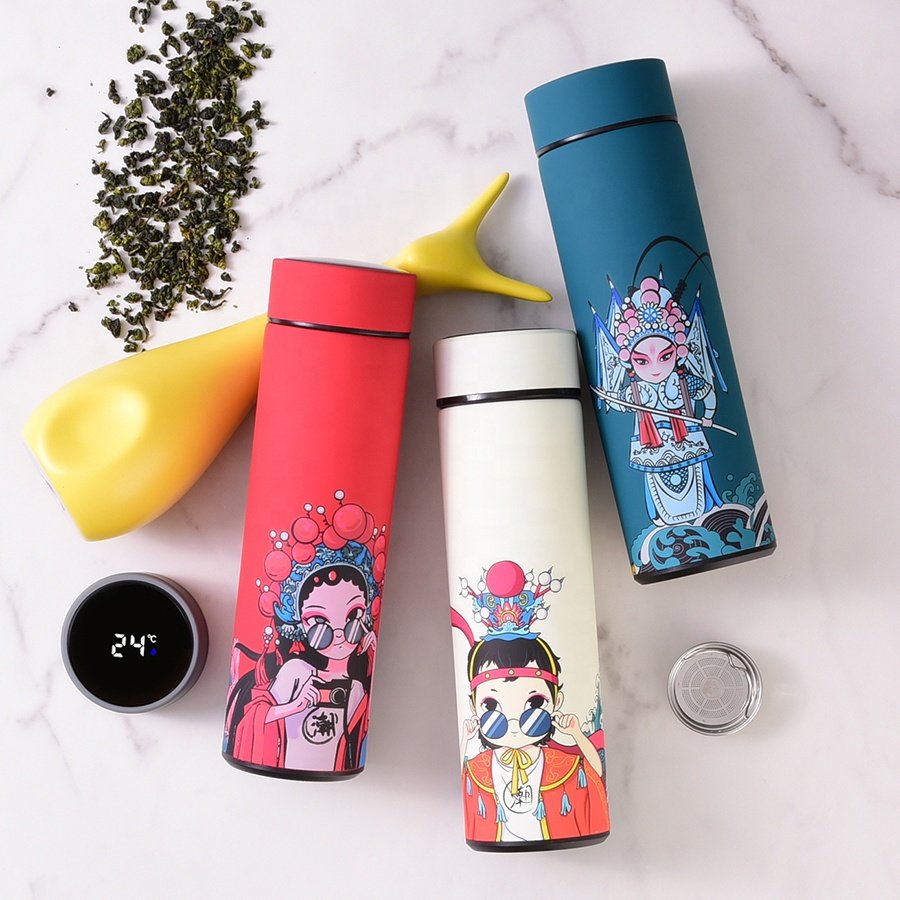17oz 500ml Termos Private Fruit Fancy Labels Promotional Portable Led Insulated Water Bottle